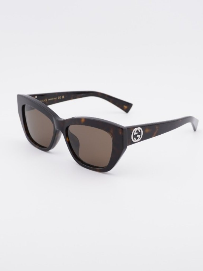 Gucci Gg1844sa 002 Sunglasses Havana Square Frame, Brown Lenses